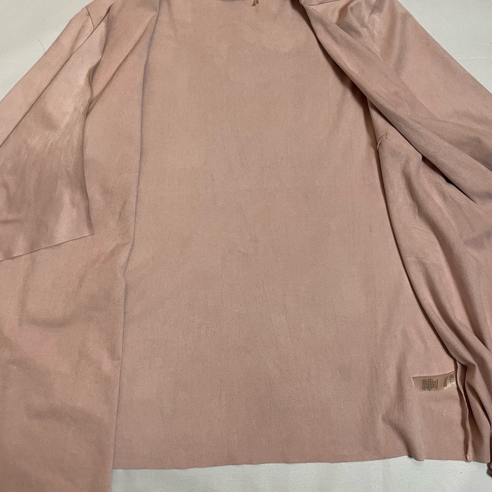 Soft Surroundings Faux Suede Ultra Soft Pink Waterfall Cardigan Size M - Picture 12 of 12